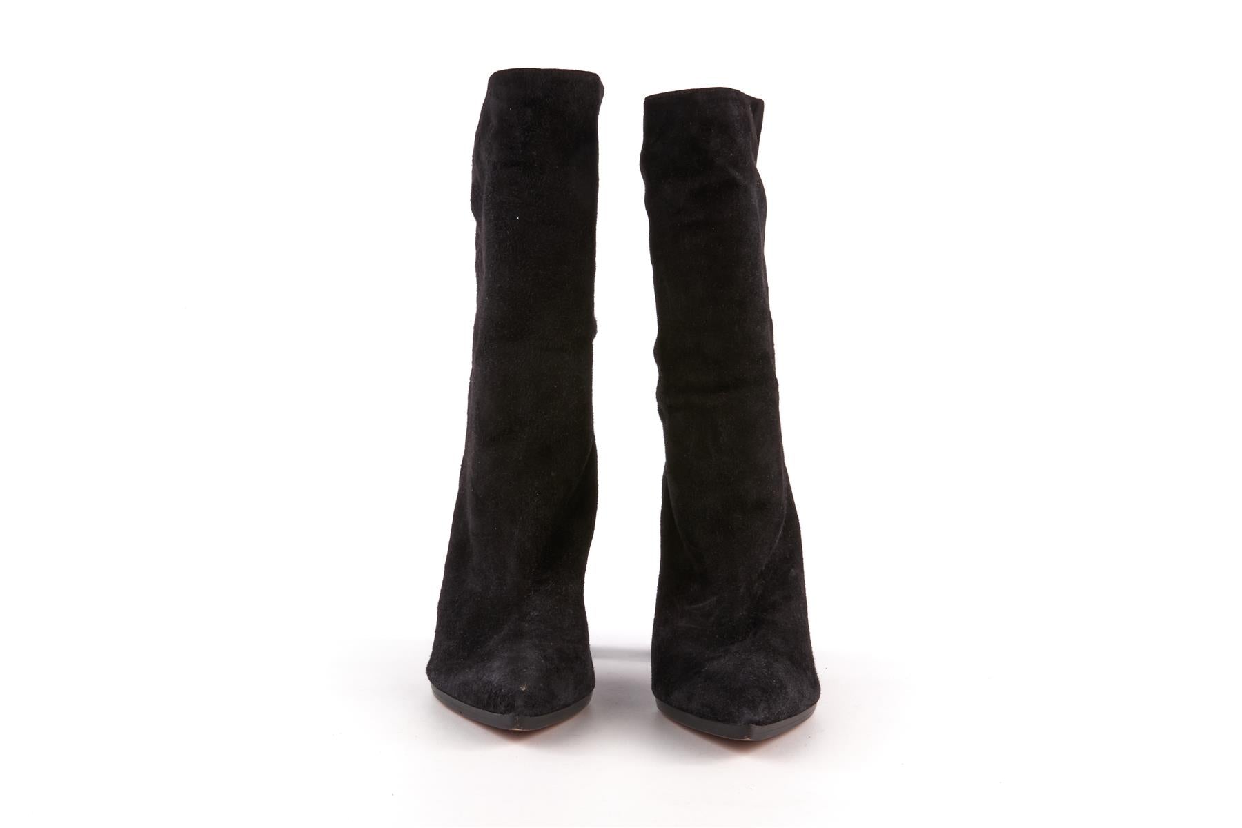 AQUAZZURA BLACK SUEDE ANKLE BOOTS EU 40 UK 7 US 10