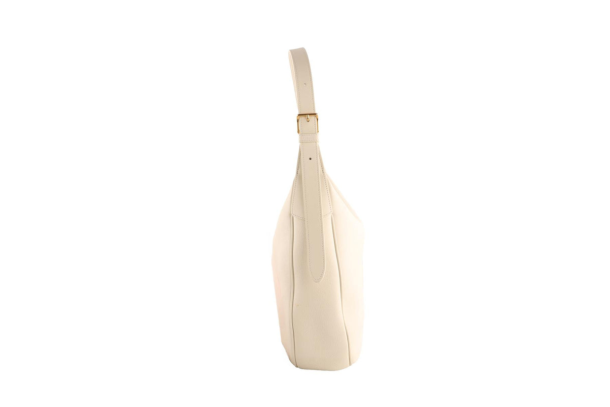 CELINE IVORY HELOISE MEDIUM TRIOMPHE LEATHER SHOULDER BAG