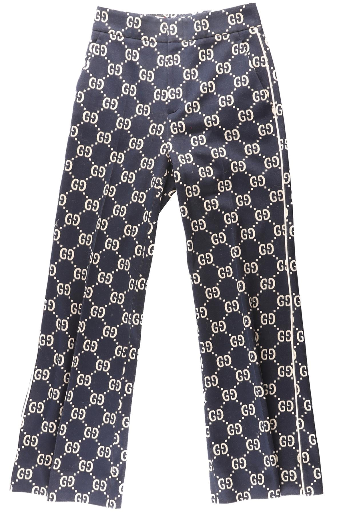 GUCCI BLUE COTTON STRAIGHT LEG PANTS IT 38 UK 6