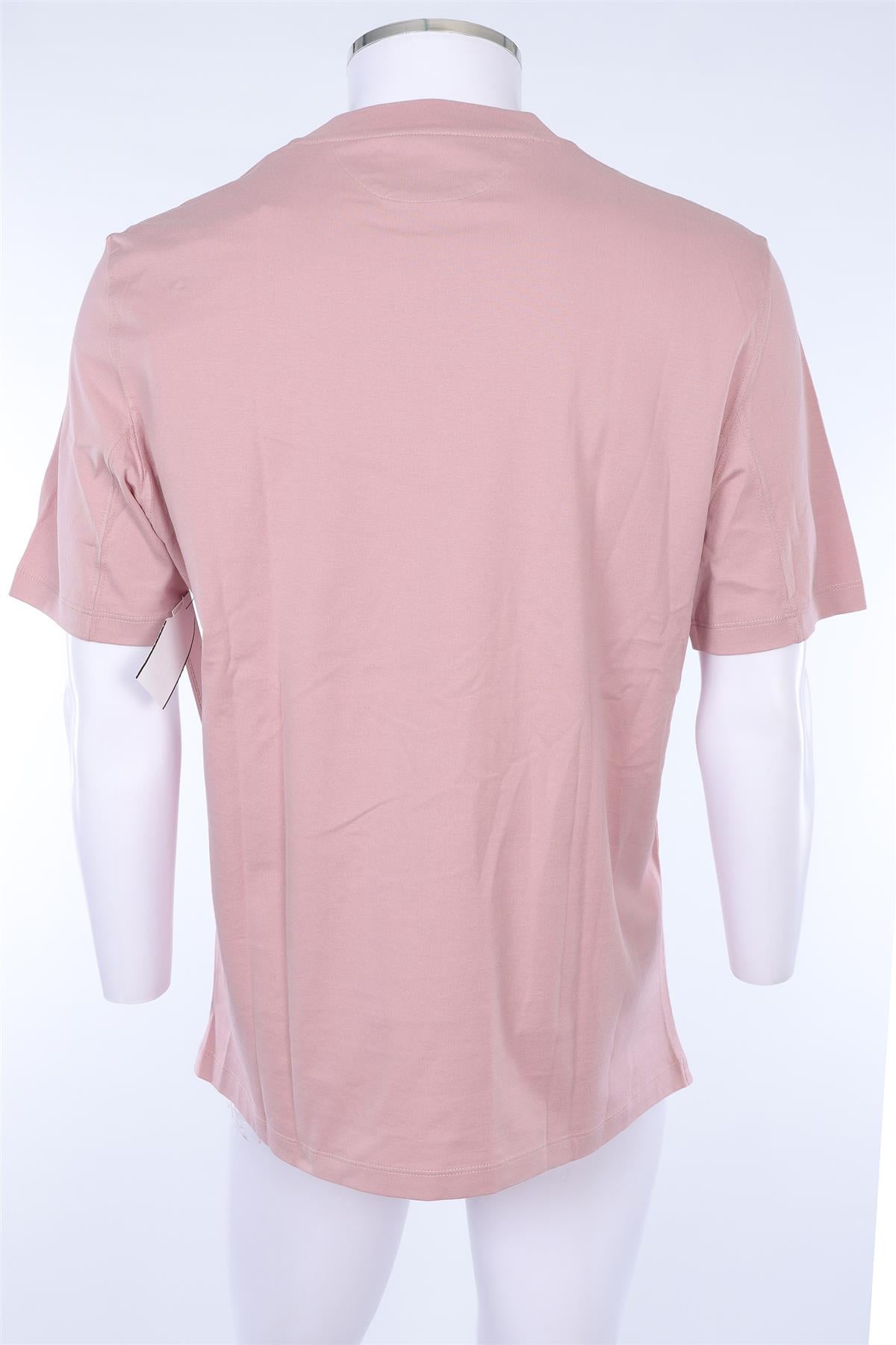 BRUNELLO CUCINELLI PINK MEN'S COTTON T-SHIRT LARGE