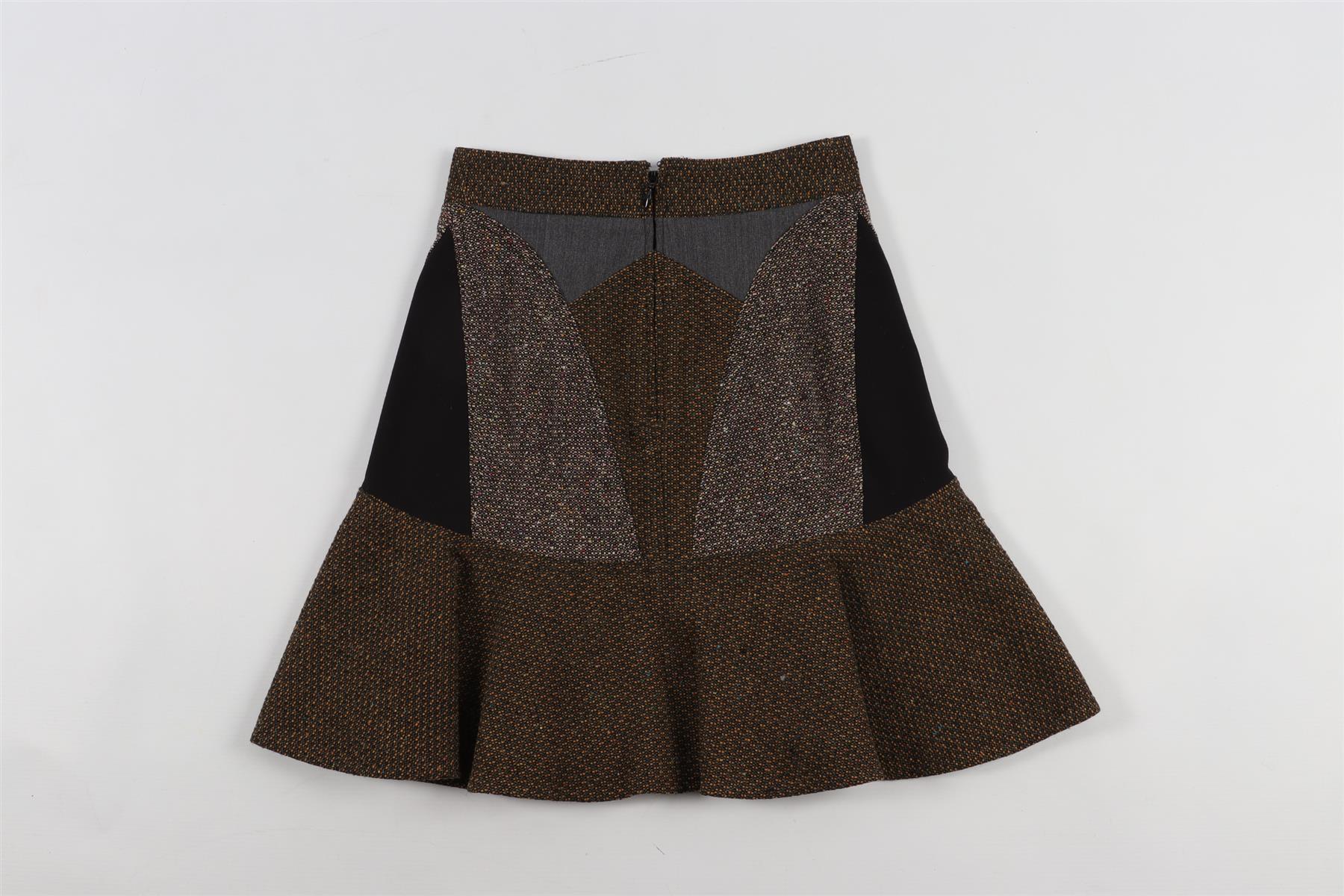 STELLA MCCARTNEY BROWN WOOL MINI SKIRT IT 34 UK 2