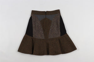 STELLA MCCARTNEY BROWN WOOL MINI SKIRT IT 34 UK 2