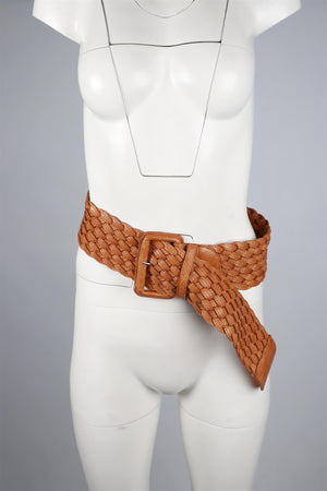 CHLOÈ BROWN LEATHER WAIST BELT 70-80 CM