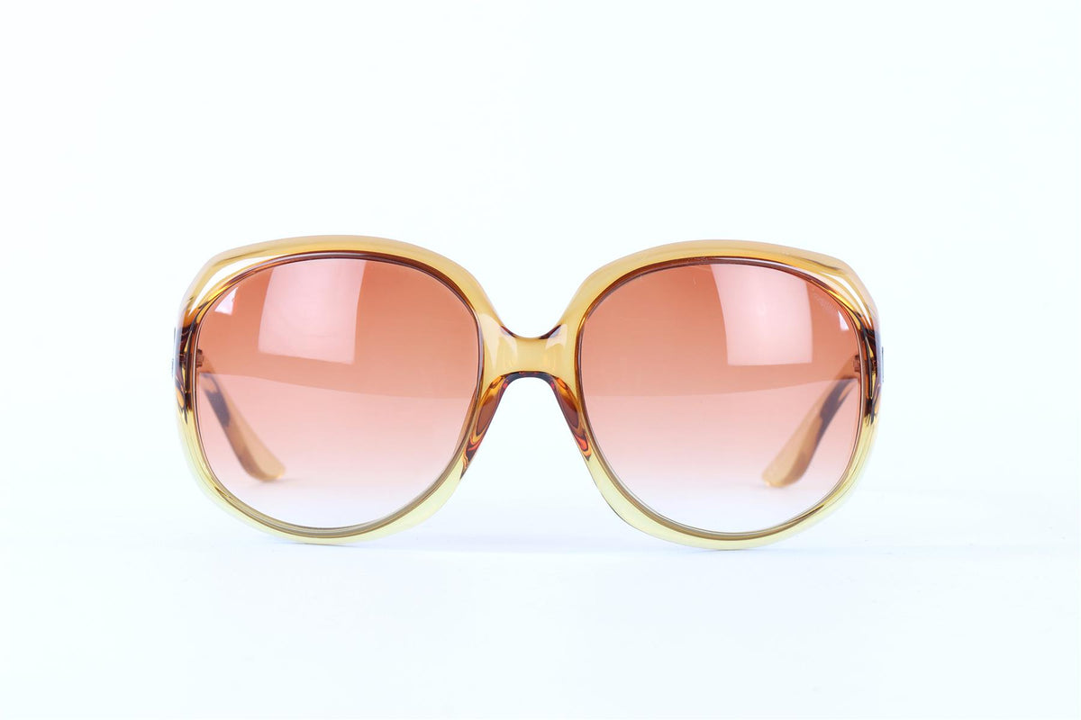 CHRISTIAN DIOR YELLOW SQUARE FRAME ACETATE SUNGLASSES