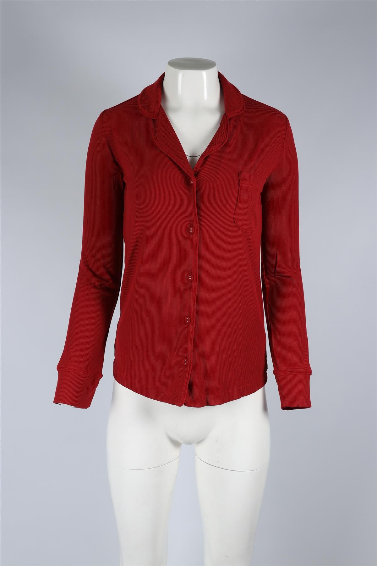 SKIMS RED MODAL PYJAMA TOP SMALL