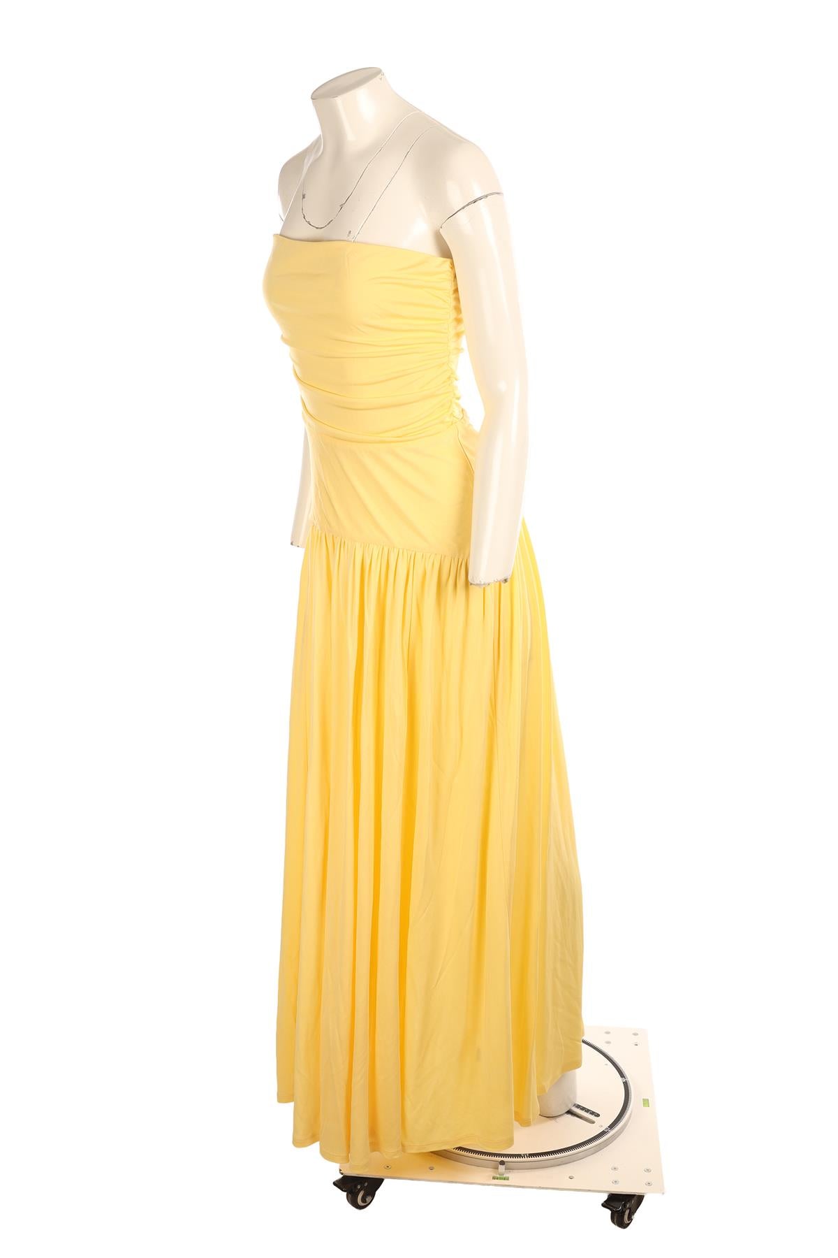 STAUD YELLOW JERSEY MAXI DRESS MEDIUM