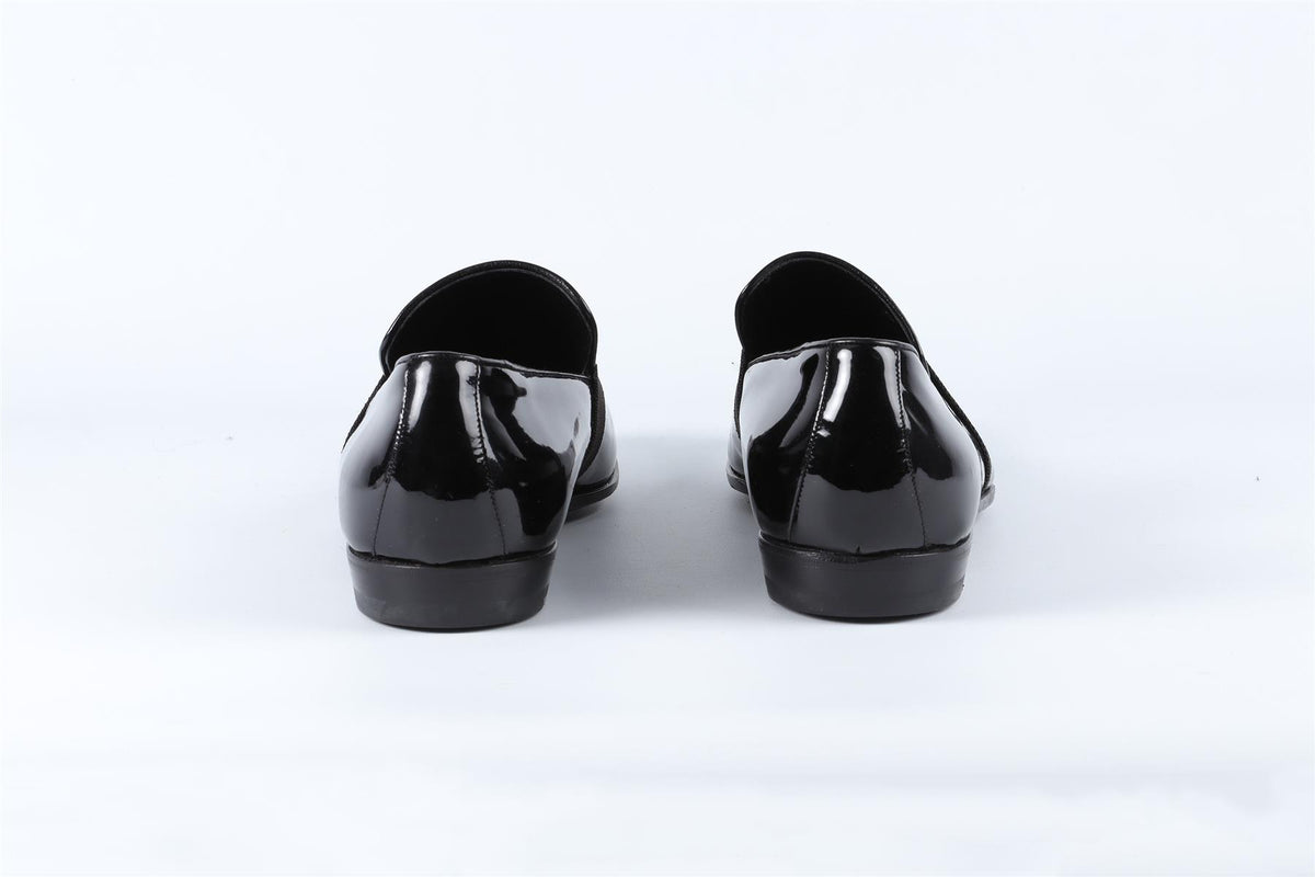 GUCCI BLACK MEN'S PATENT LEATHER LOAFERS UK 9 EU 43 US 10