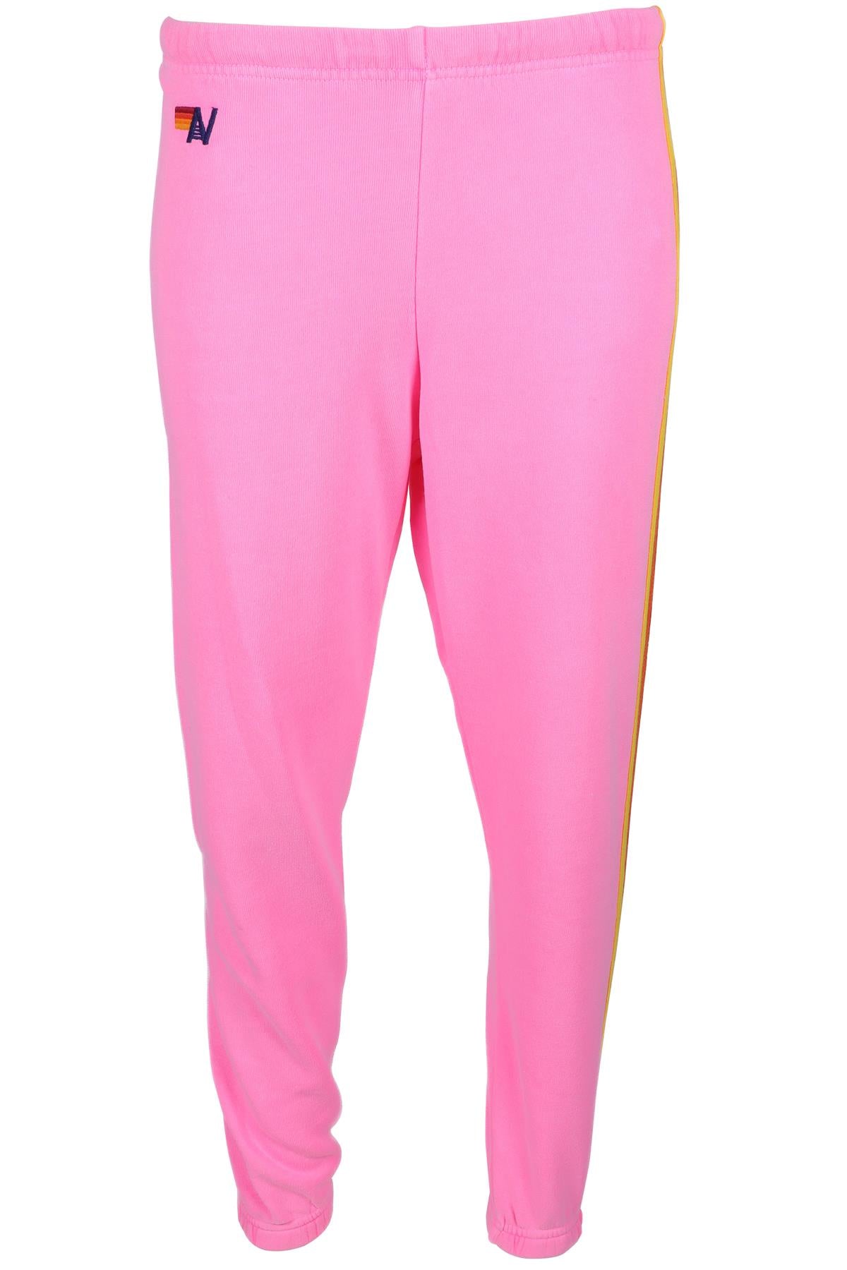 AVIATOR NATION PINK COTTON TRACK PANTS X-SMALL