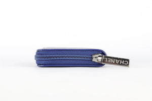 CHANEL BLUE 2014-2015 CC PATENT LEATHER WALLET