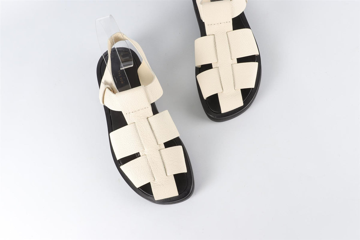 THE ROW CREAM FISHERMAN LEATHER SANDALS EU 38 UK 5 US 8