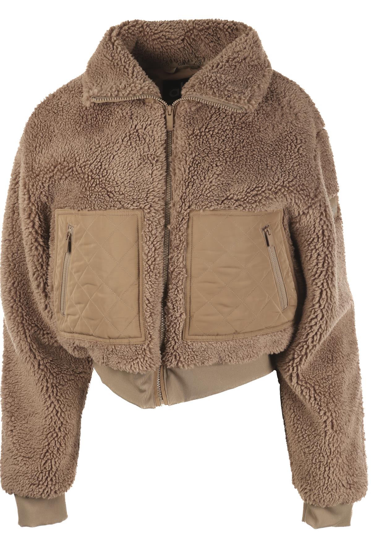 ALO YOGA TAUPE FLEECE JACKET SMALL