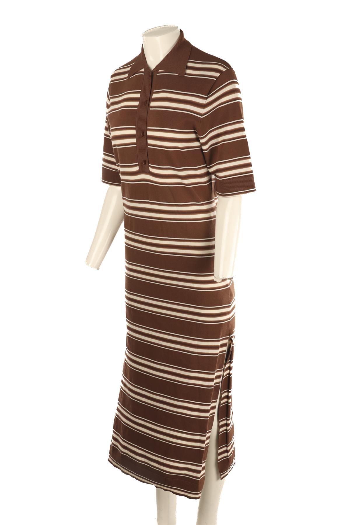 FAITHFULL THE BRAND BROWN COTTON MAXI DRESS AU 8 UK 8