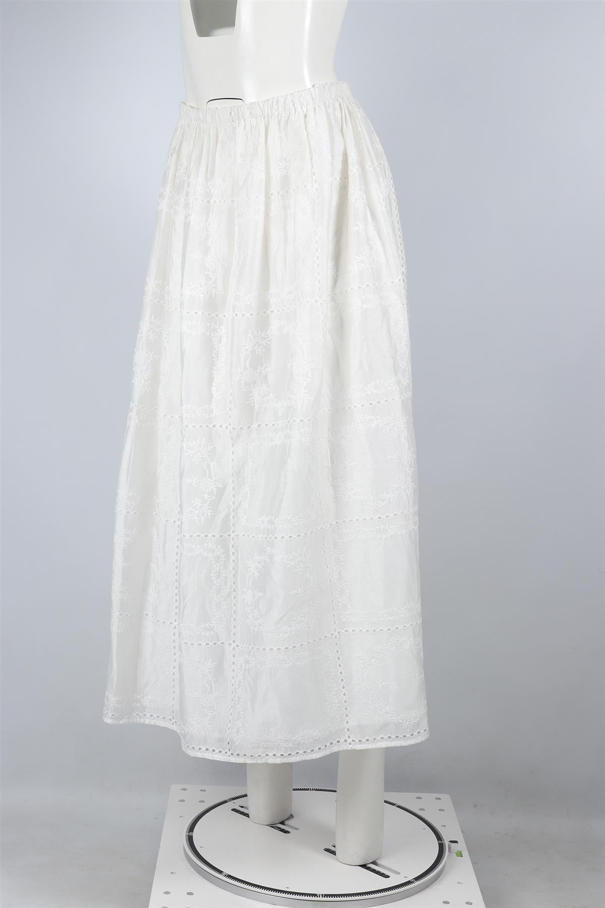 HELSA WHITE COTTON MAXI SKIRT SMALL