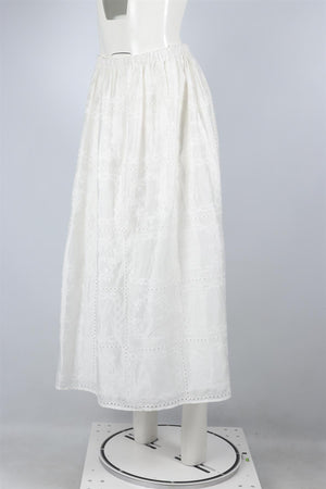 HELSA WHITE COTTON MAXI SKIRT SMALL
