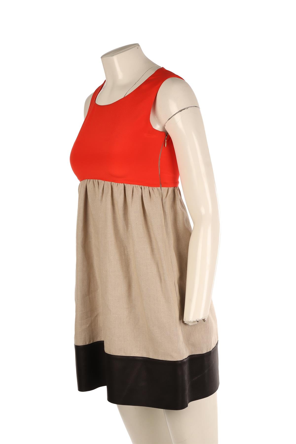 CÉLINE ORANGE LINEN MINI DRESS FR 36 UK 8