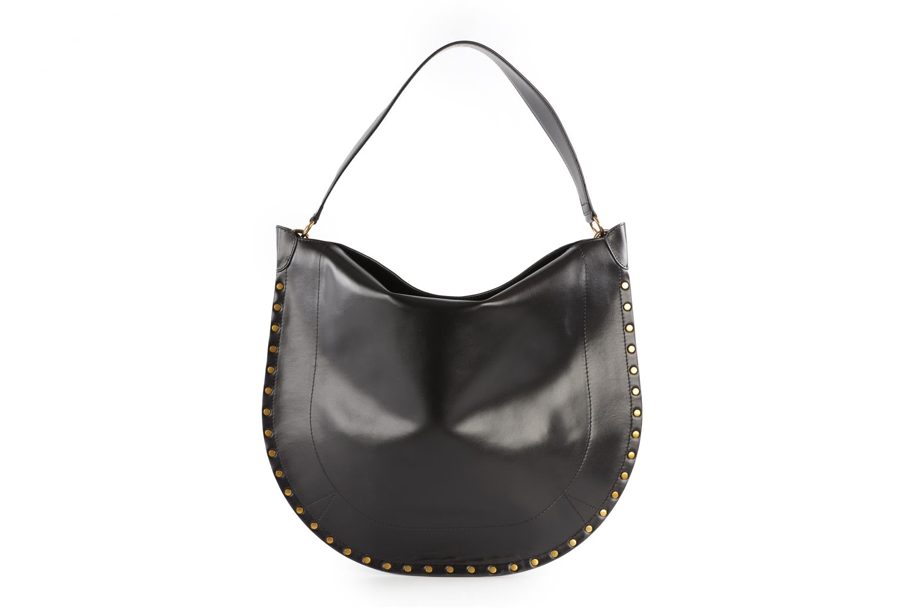 ISABEL MARANT BLACK OSKAN LEATHER SHOULDER BAG