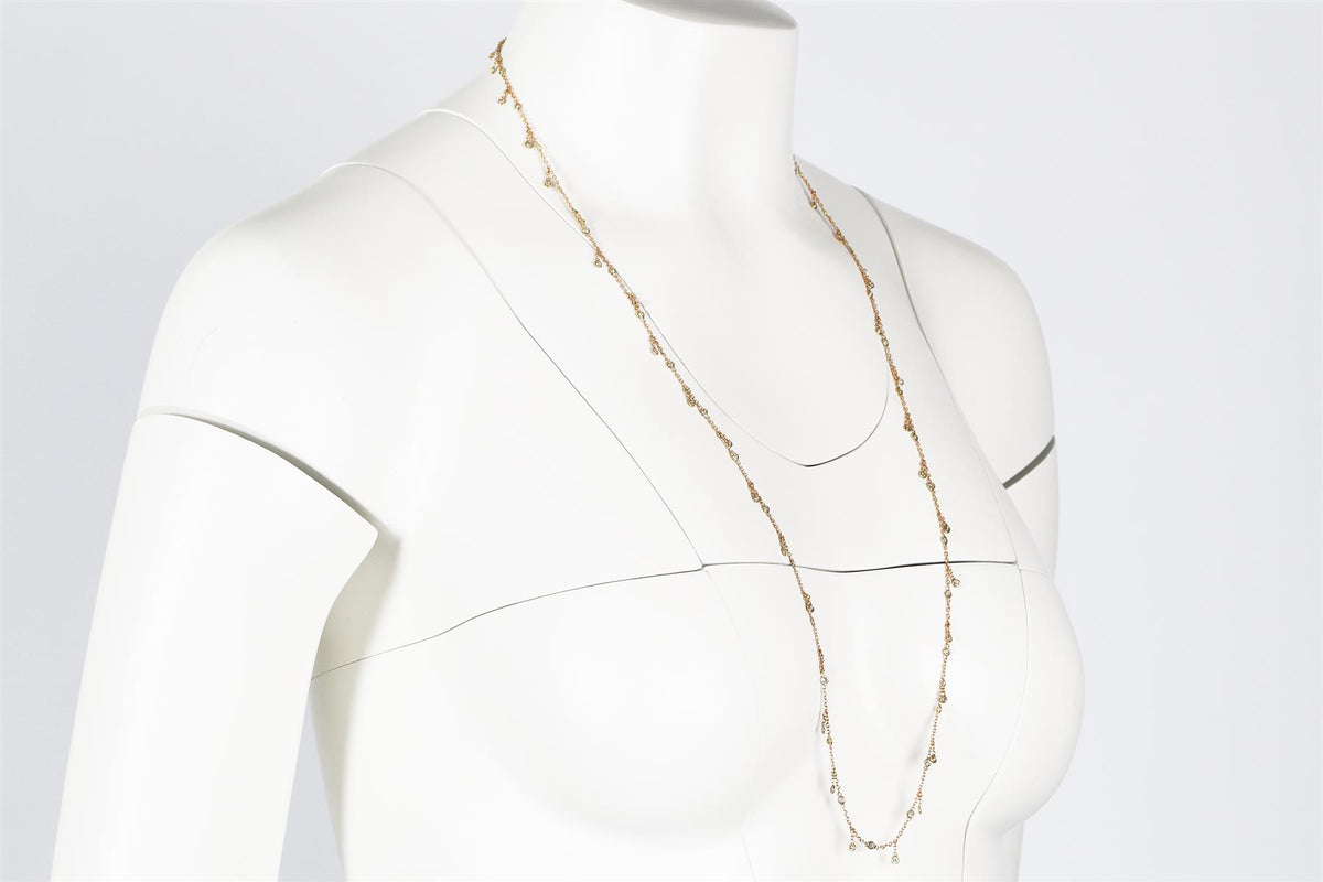 JACQUIE AICHE YELLOW GOLD AND PAVE DIAMOND BELLY CHAIN