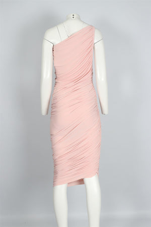 NORMA KAMALI PINK JERSEY MIDI DRESS SMALL