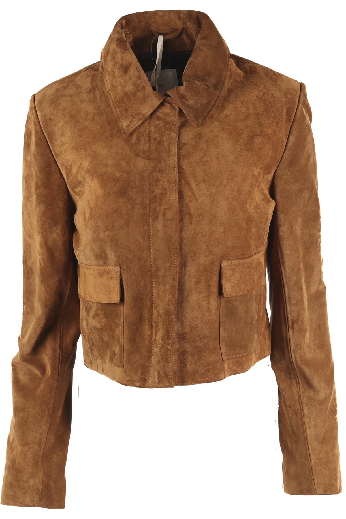 NOUR HAMMOUR BROWN SUEDE JACKET FR 36 UK 8