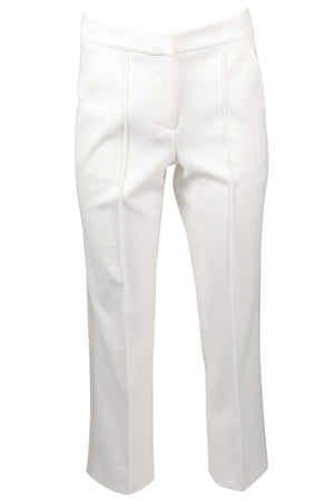 ME+EM WHITE WOVEN STRAIGHT LEG PANTS UK 8