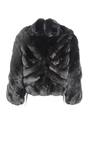 VERSACE CROPPED CHINCHILLA FUR JACKET MEDIUM