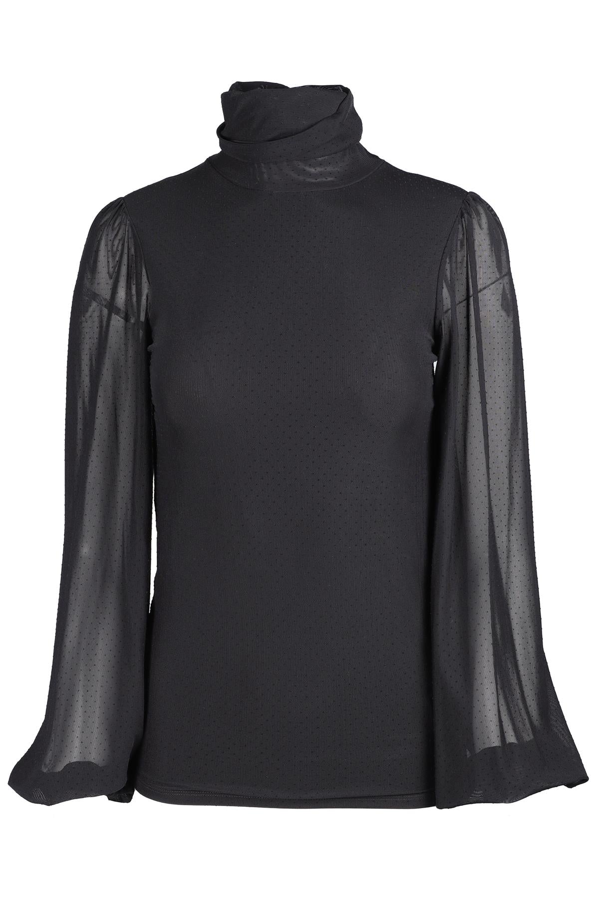 GANNI BLACK MESH TOP UK 6