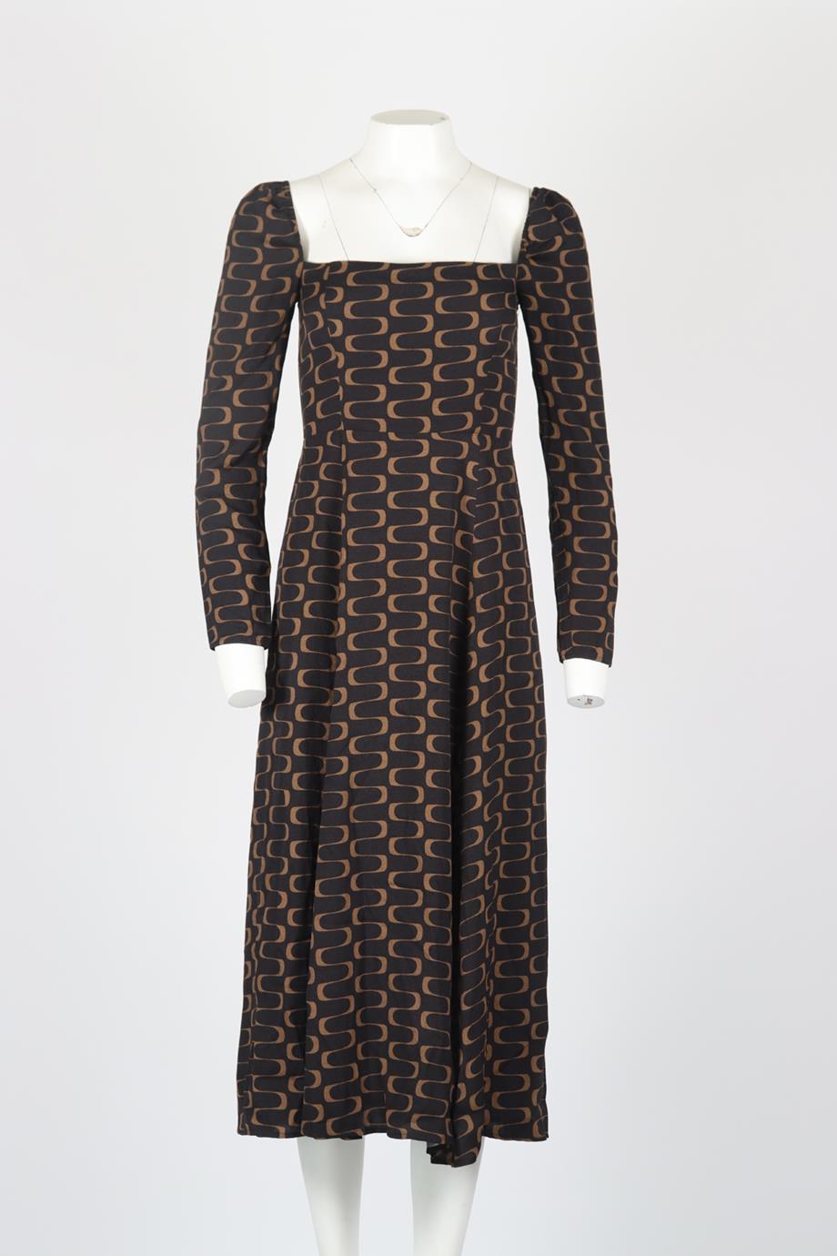 REFORMATION PRINTED CREPE MIDI DRESS US 4 UK 8