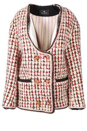 ETRO MULTICOLOUR WOOL BLEND JACKET IT 40 UK 8