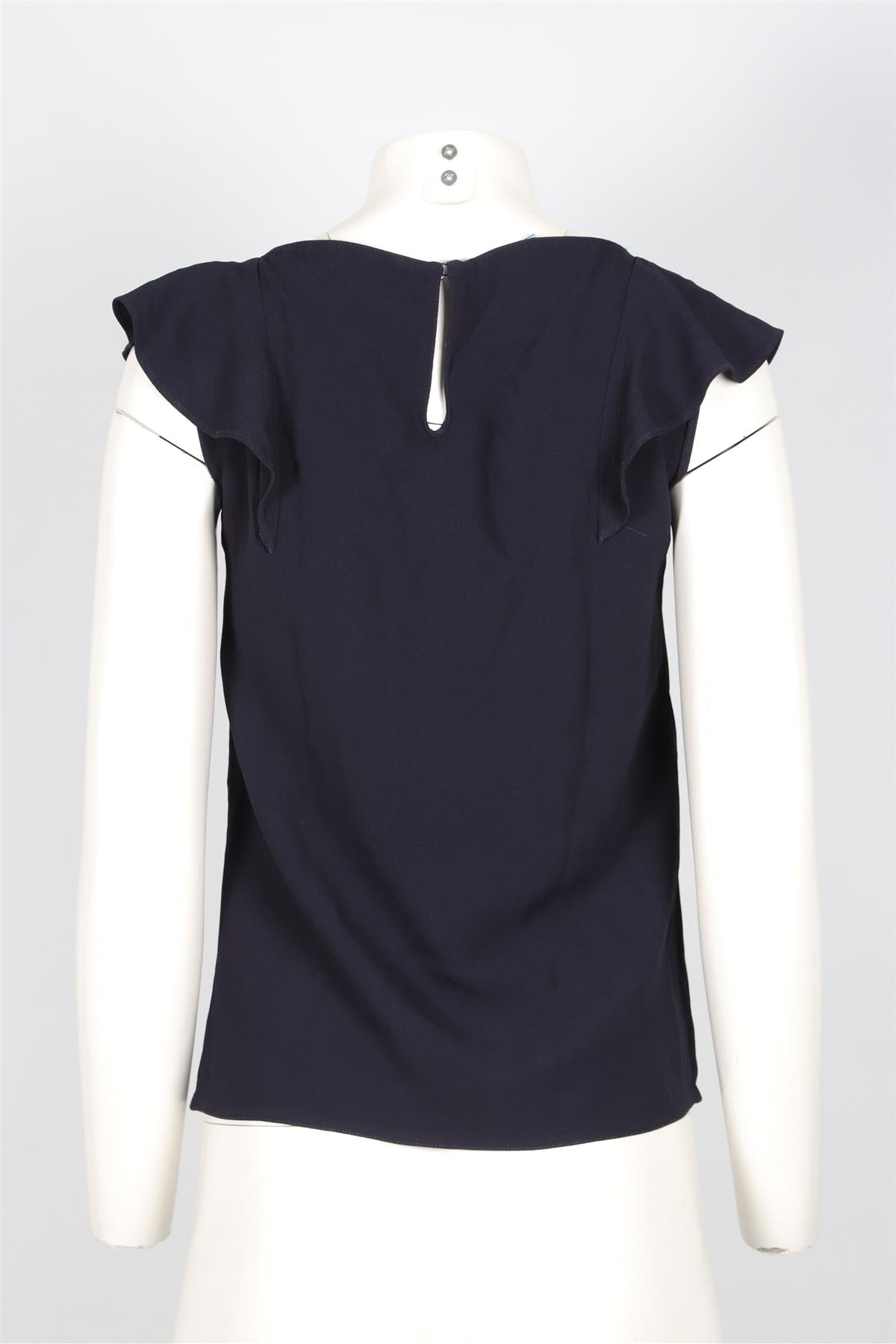 PRADA BLUE CREPE TOP IT 40 UK 8