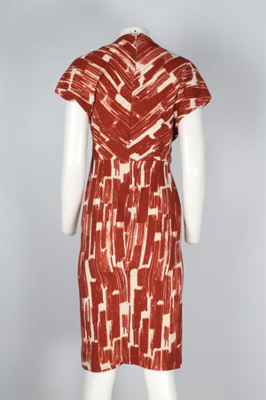 BOTTEGA VENETA RED WOOL MIDI DRESS IT 40 UK 8