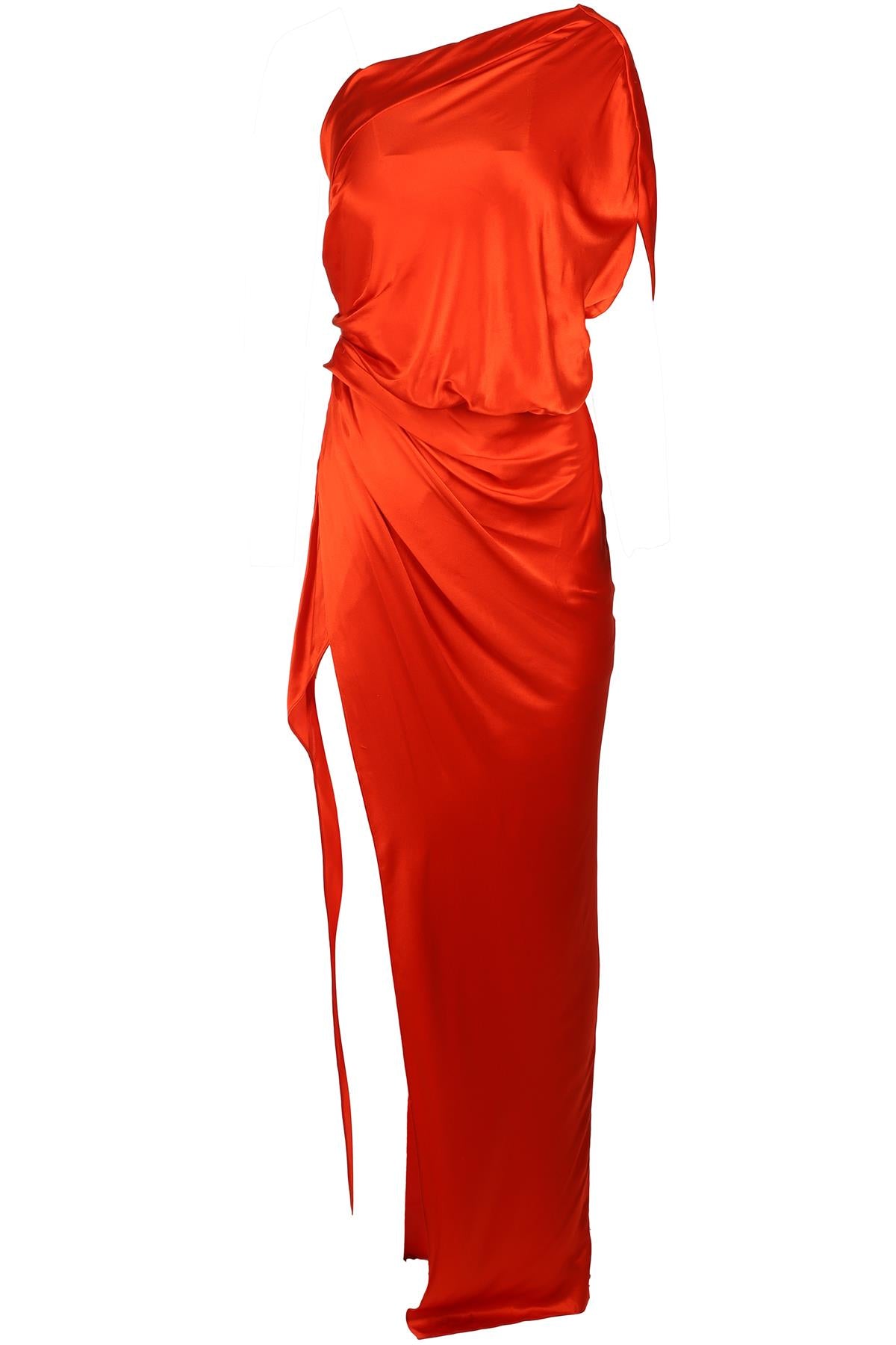 THE SEI ORANGE SILK MAXI DRESS US 2 UK 6