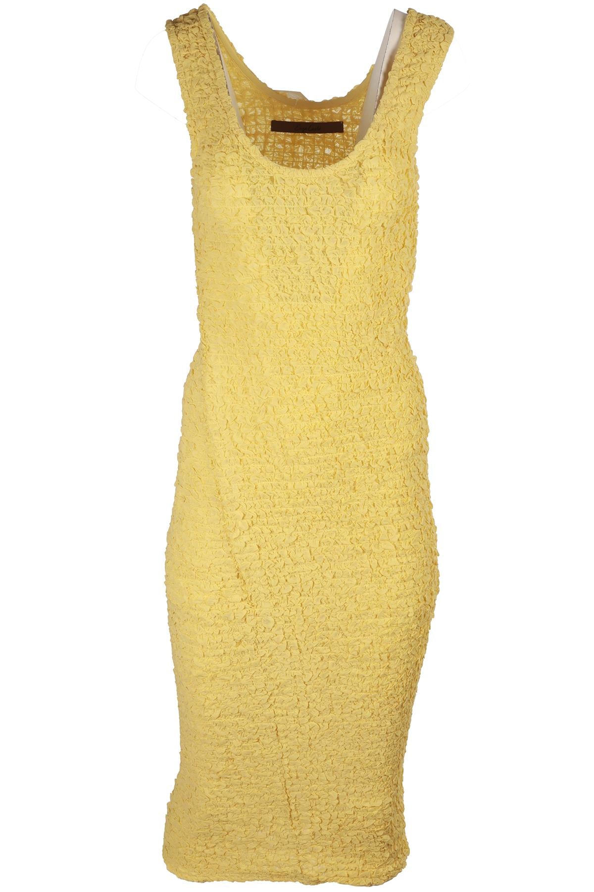 ENZA COSTA YELLOW CREPE MAXI DRESS XSMALL