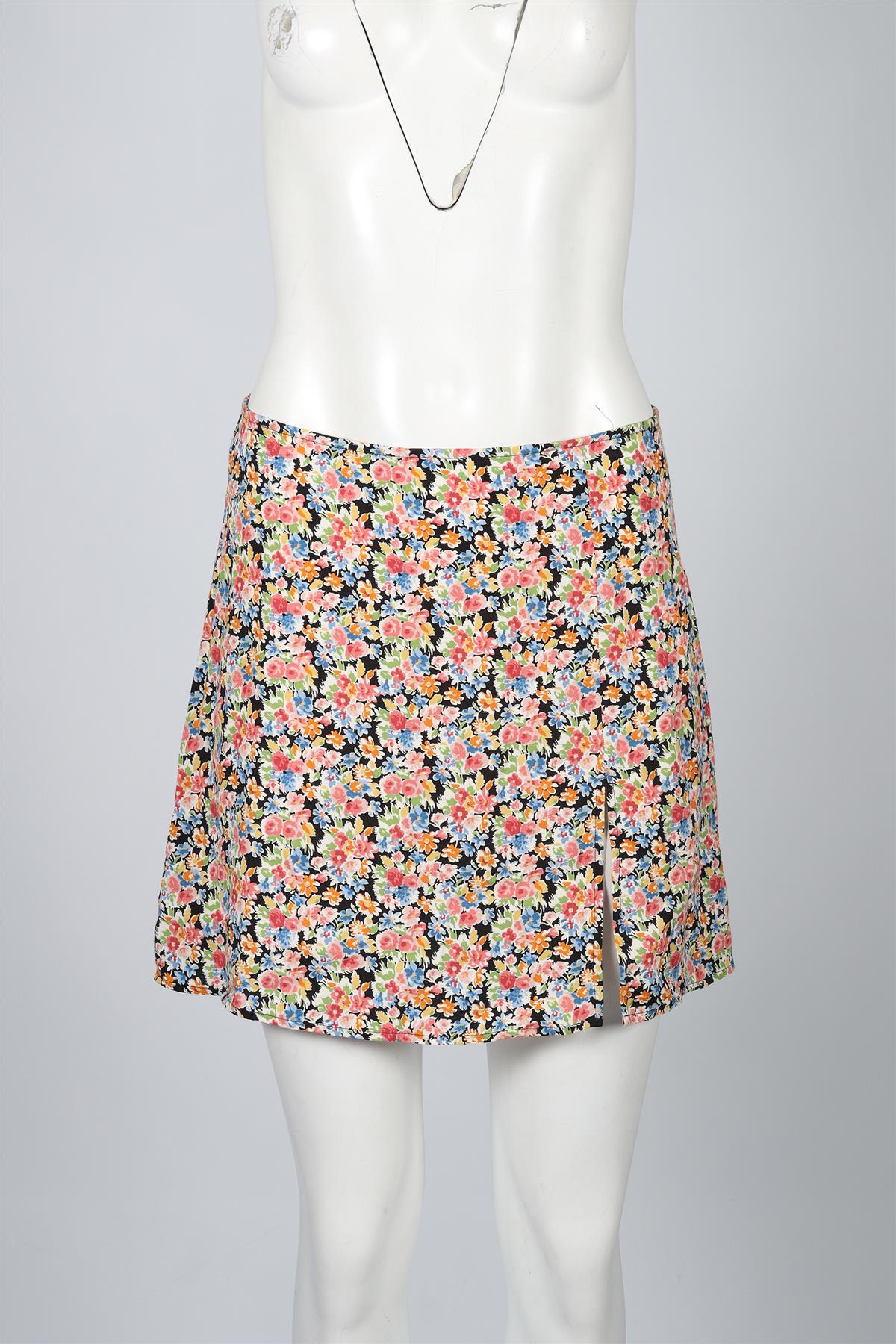 REFORMATION FLORAL PRINT CREPE MINI SKIRT US 8 UK 12