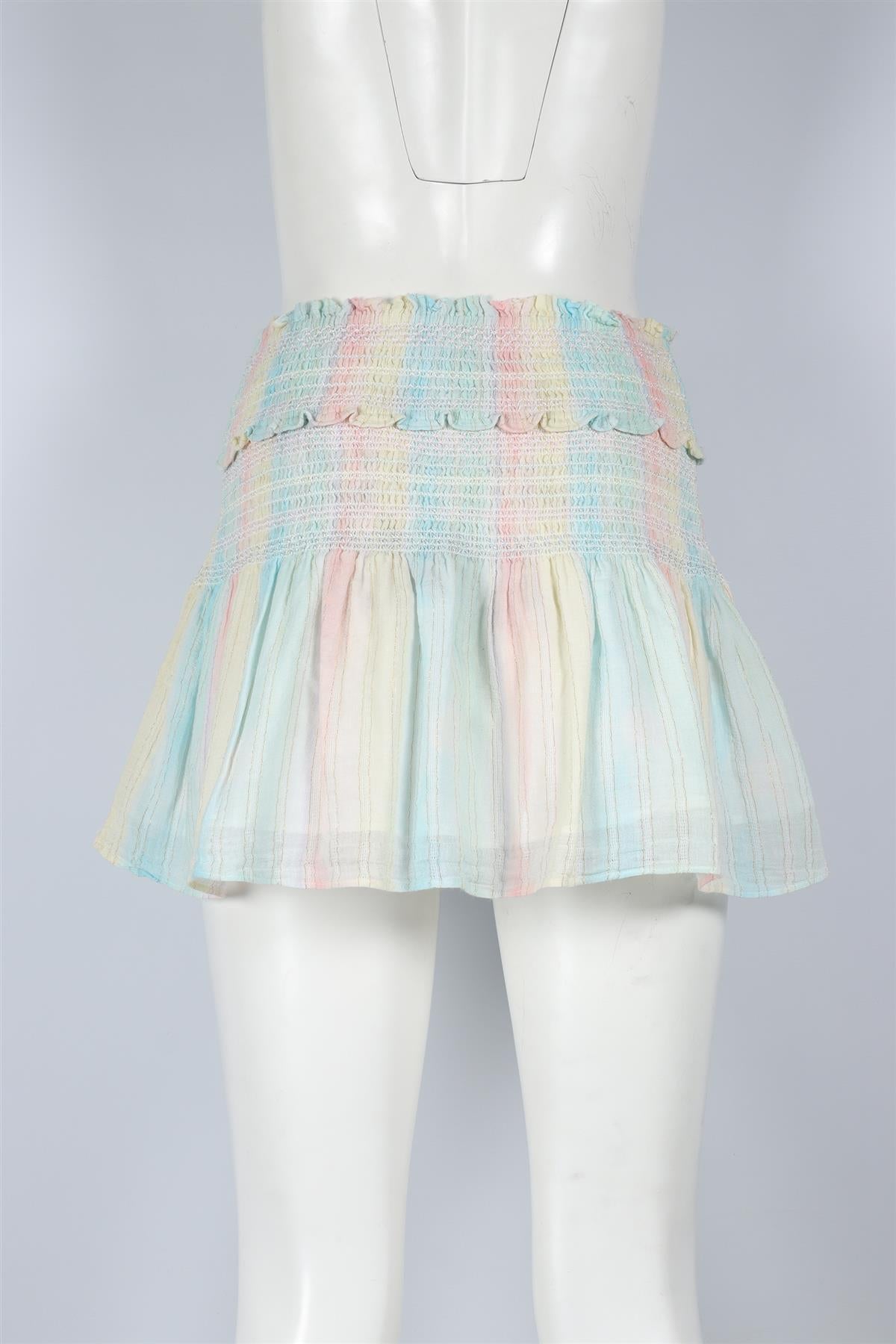 LOVESHACKFANCY MULTI COTTON MINI SKIRT SMALL