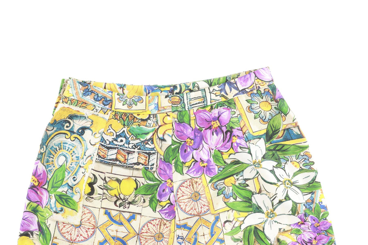 DOLCE & GABBANA MULTI SILK SHORTS IT 38 UK 6