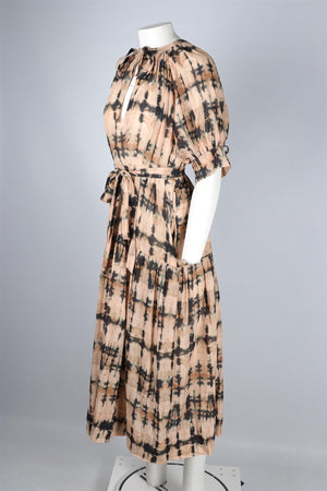 ULLA JOHNSON BEIGE COTTON MAXI DRESS LARGE