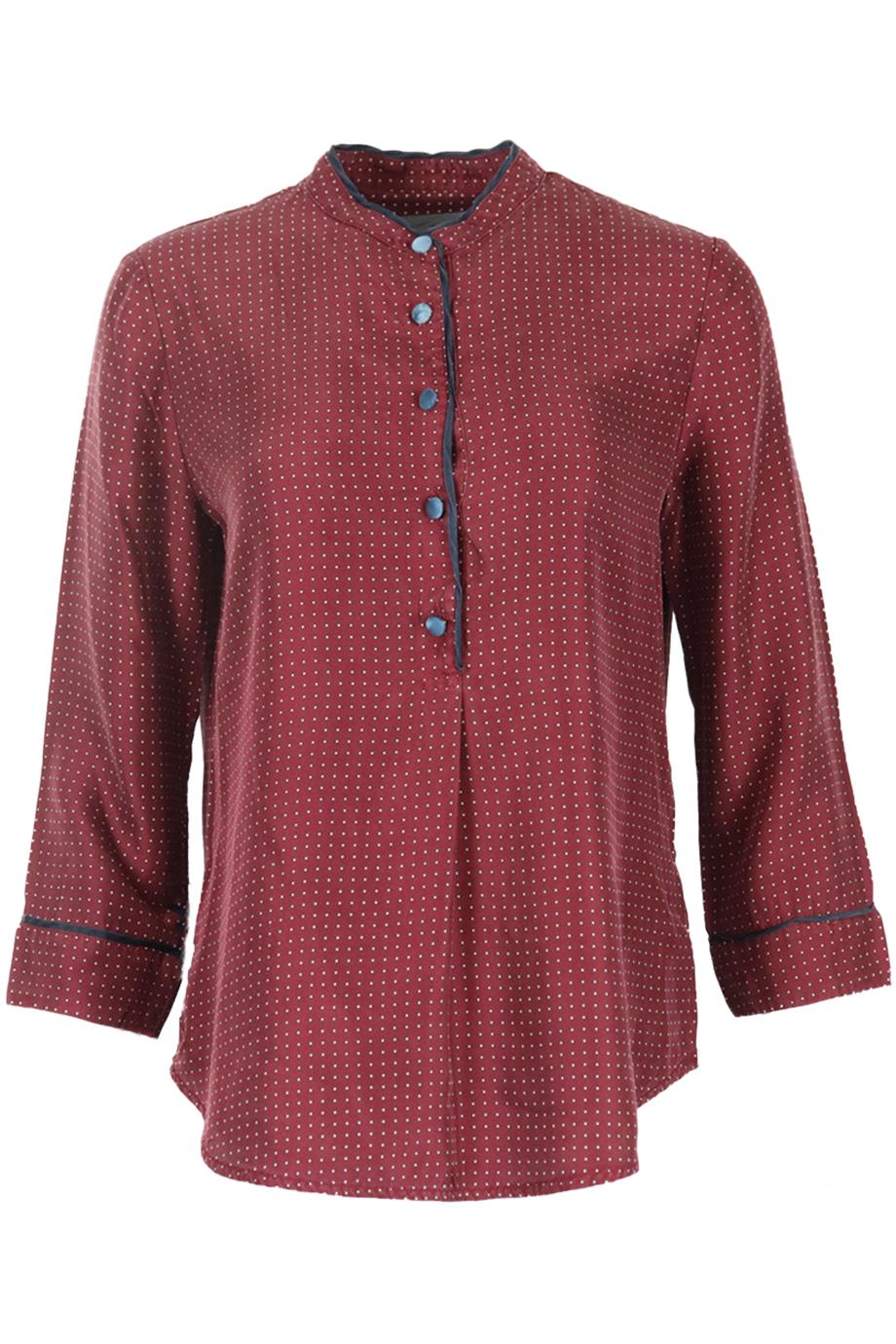 RAQUEL ALLEGRA POLKA DOT SILK BLOUSE UK 8