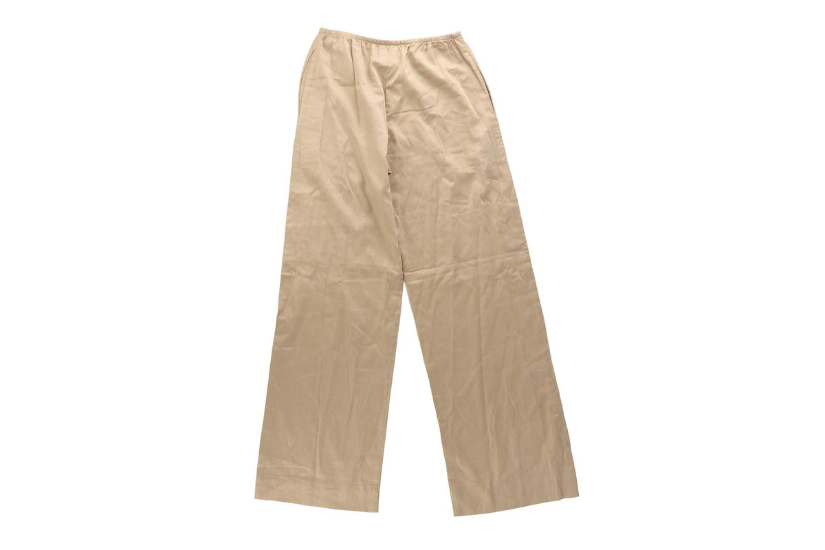 LESET BEIGE COTTON WIDE LEG PANTS XSMALL