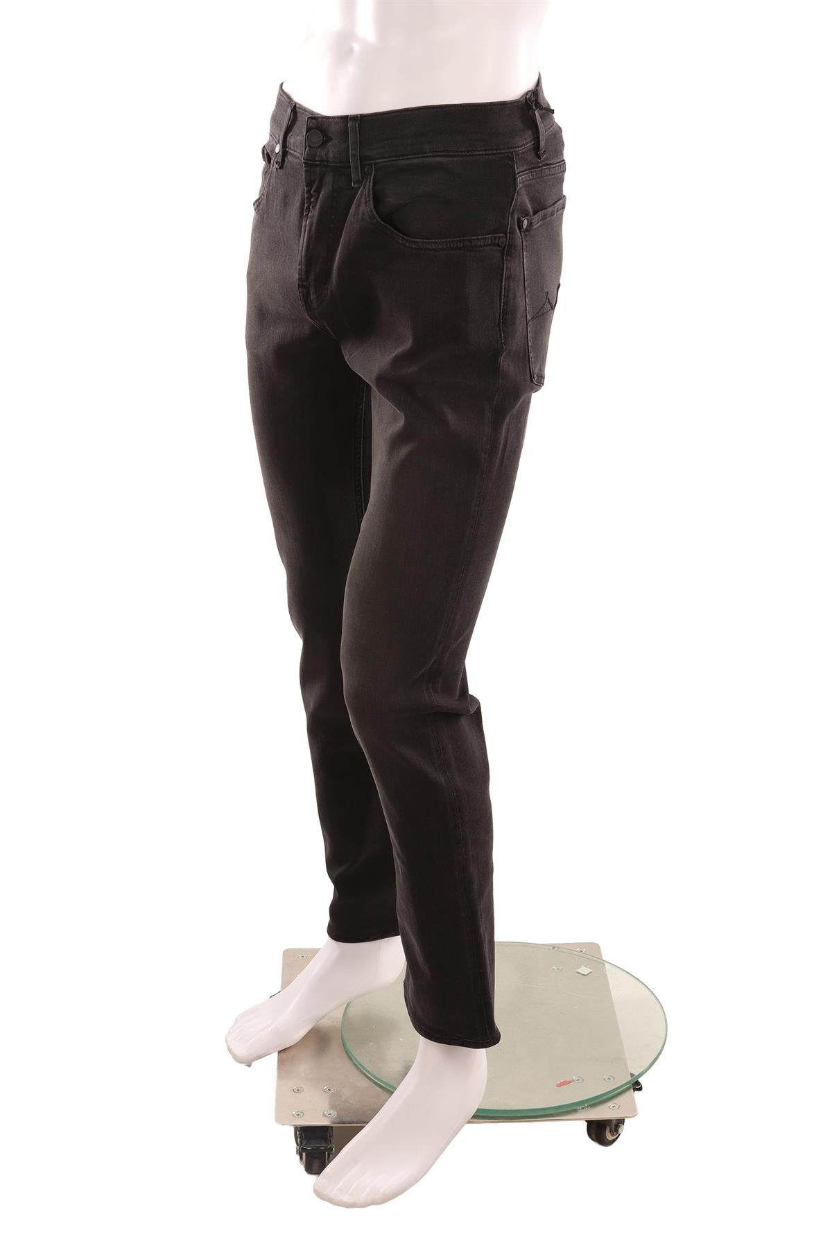 7 FOR ALL MANKIND BLACK SLIM LEG JEANS UK 32