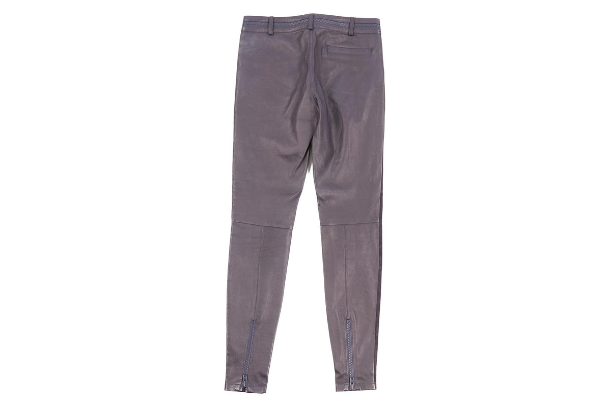 GIVENCHY NAVY LEATHER SKINNY PANTS FR 36