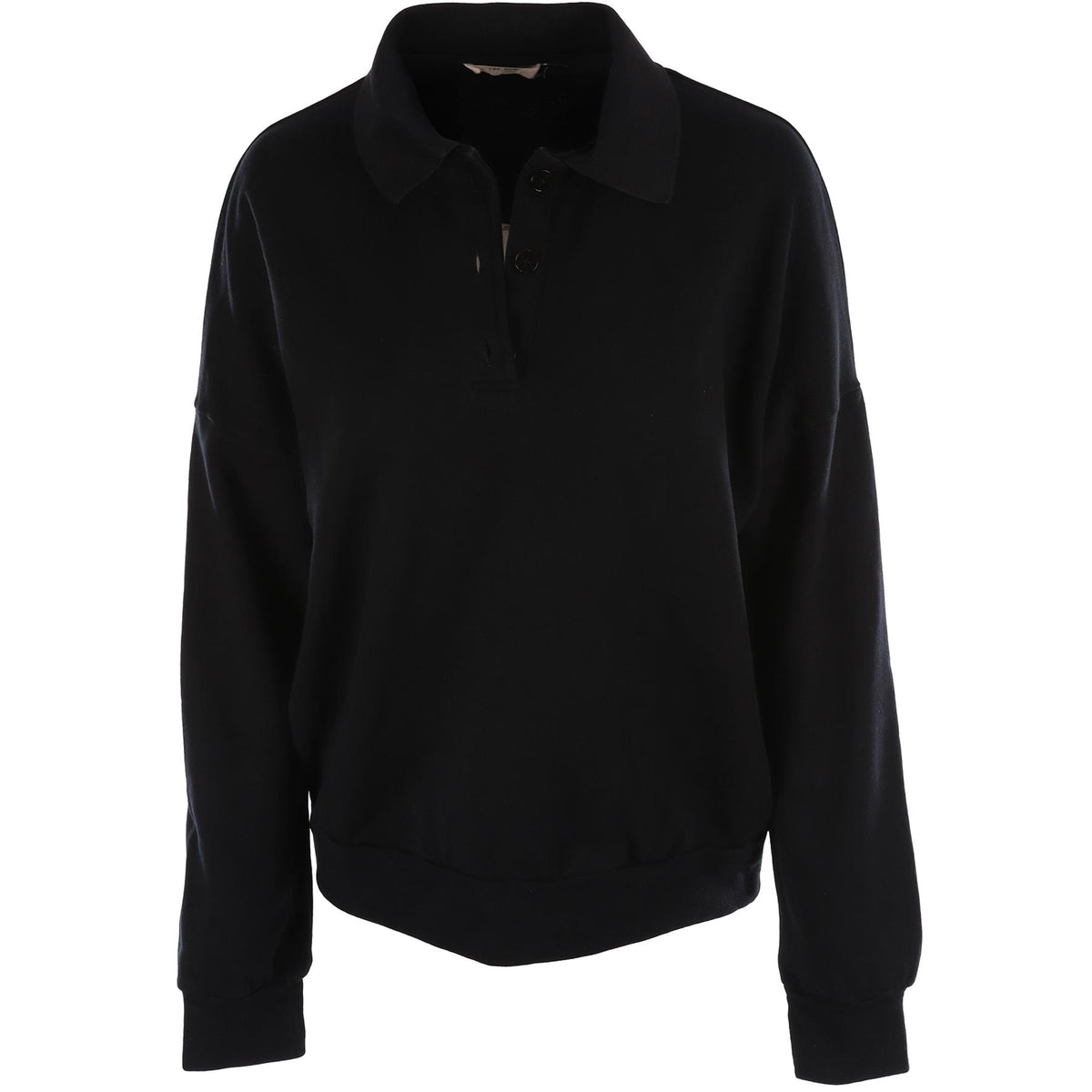 THE ROW NAVY COTTON POLO SWEATSHIRT XSMALL