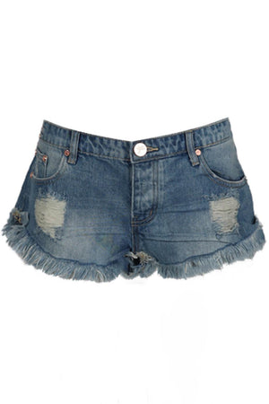 ONE BY ONE TEASPOON DISTRESSED DEMIN SHORTS W30 UK 12