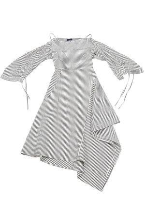 EUDON CHOI WHITE LINEN BLEND DRESS UK 8