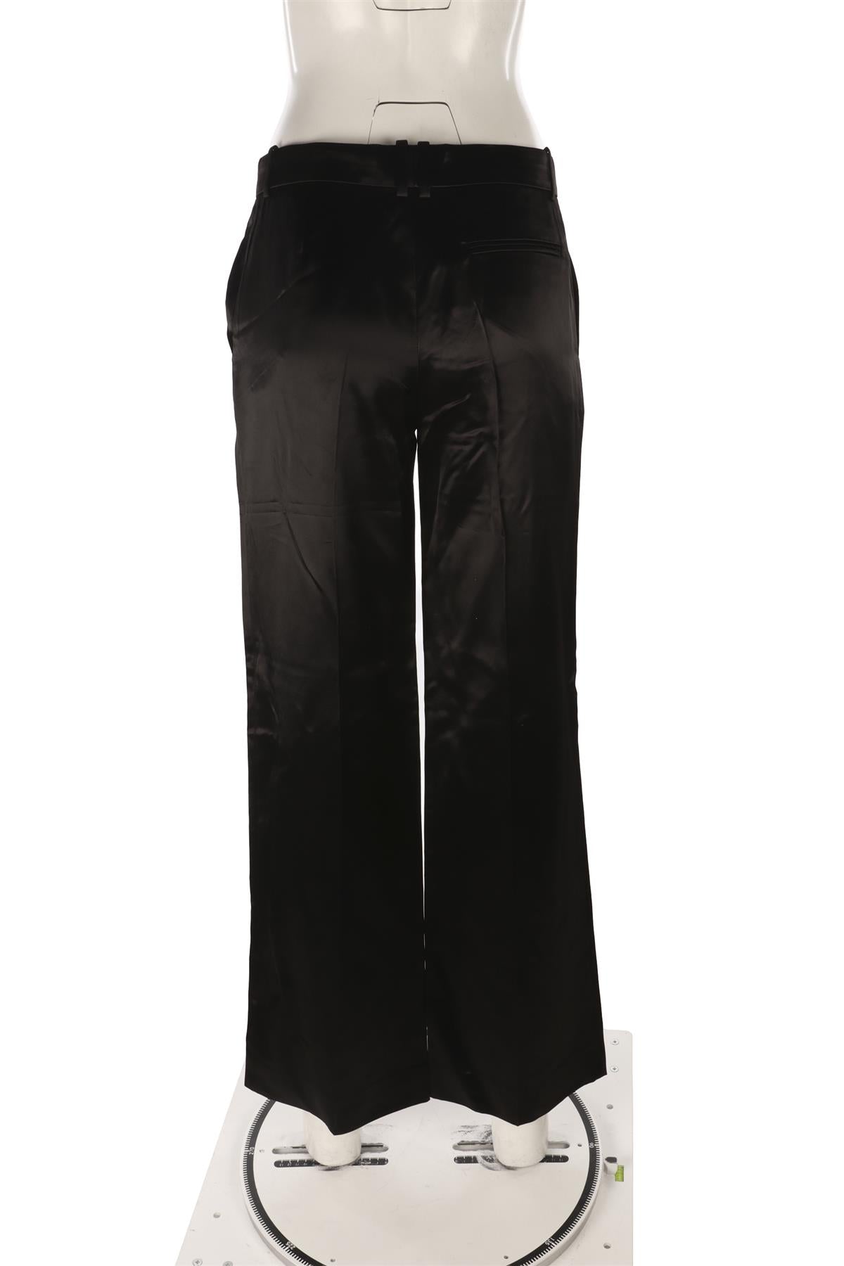 THE ROW BLACK SATIN STRAIGHT LEG PANTS US 2 UK 6