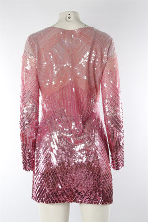 TEMPERLY LONDON PINK SEQUIN MINI DRESS UK 8