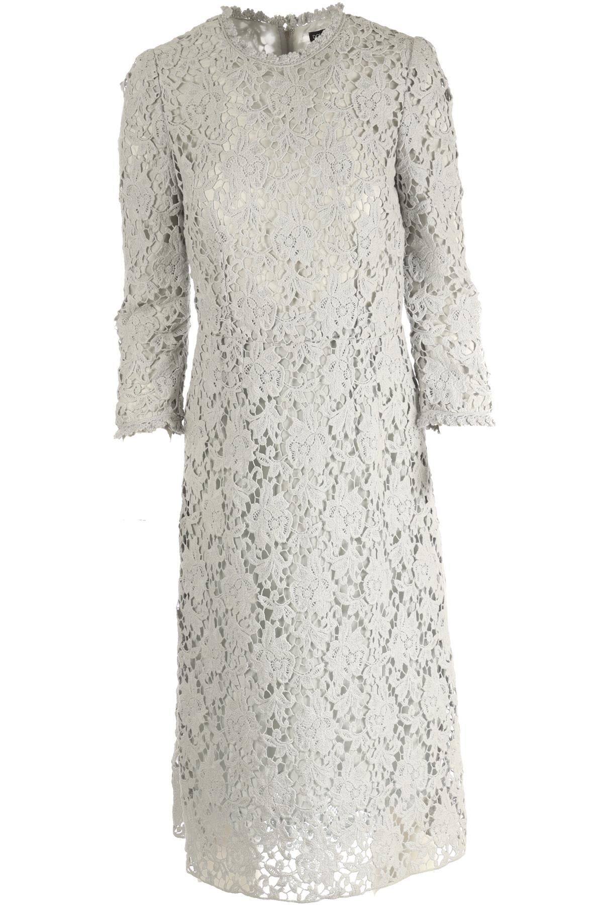 DOLCE & GABBANA BLUE LACE MIDI DRESS IT 42 UK 10