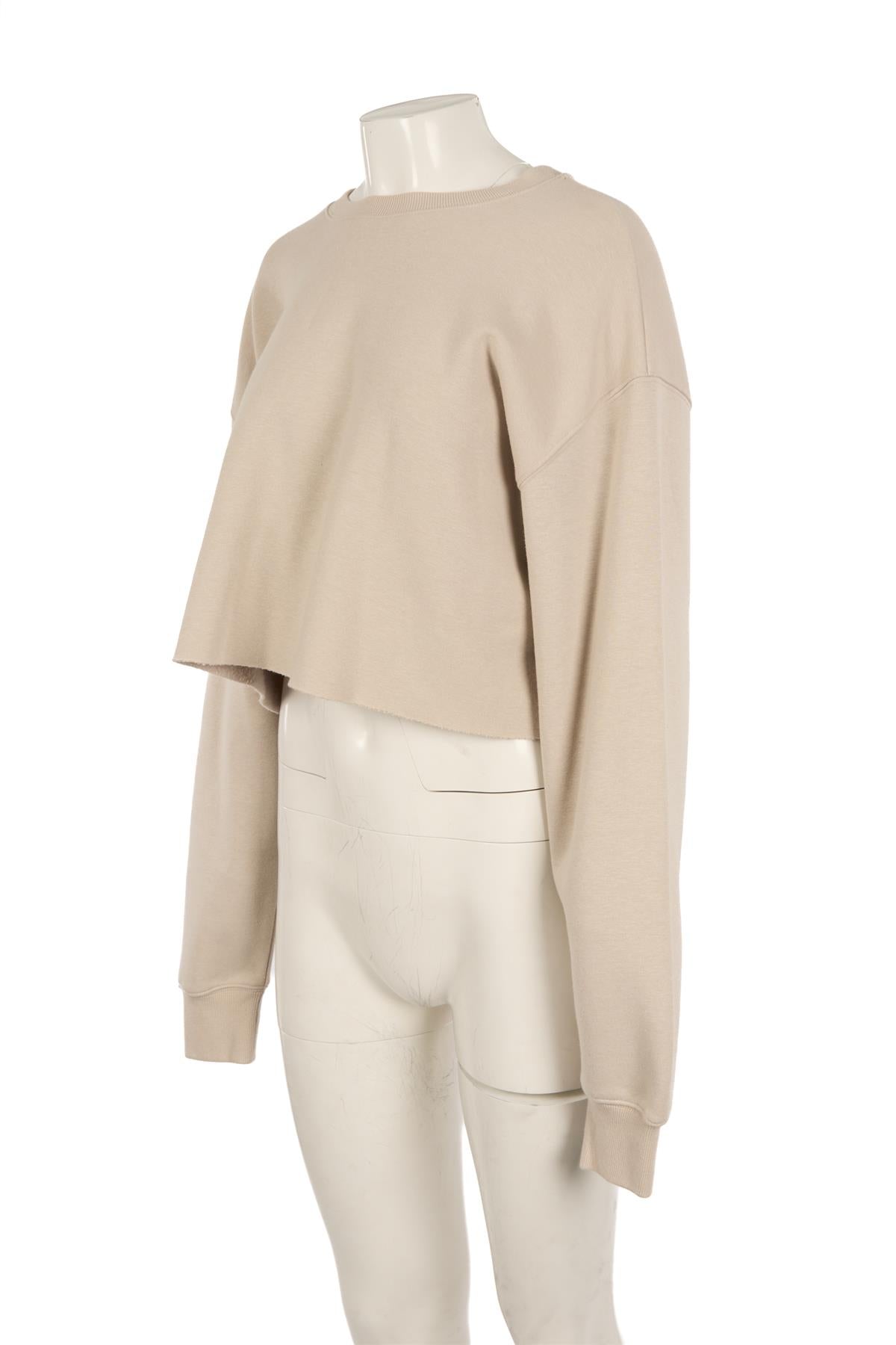 SKIMS BEIGE COTTON SWEATSHIRT MEDIUM