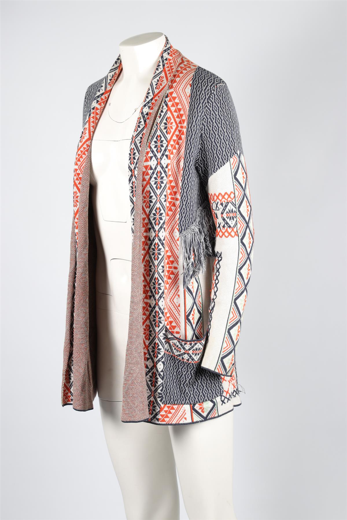 BCBG MAX AZRIA MULTI COTTON CARDIGAN SMALL