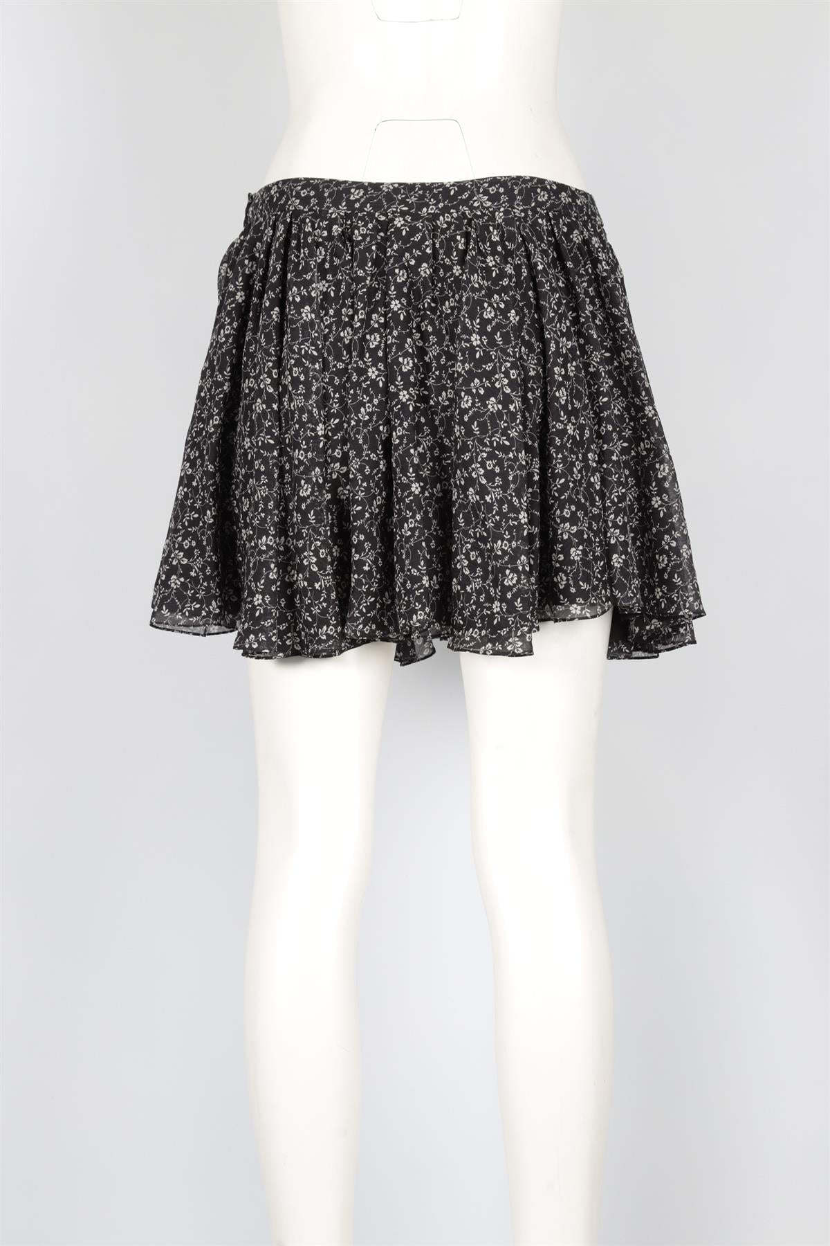 SAINT LAURENT NAVY SILK MINI SKIRT FR 38 UK 10