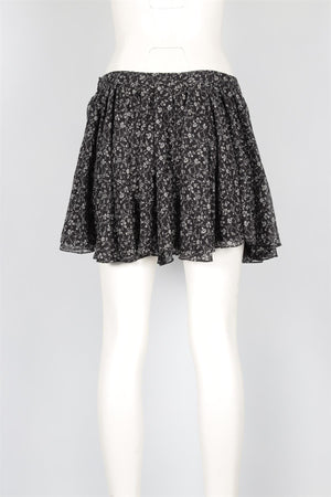 SAINT LAURENT NAVY SILK MINI SKIRT FR 38 UK 10